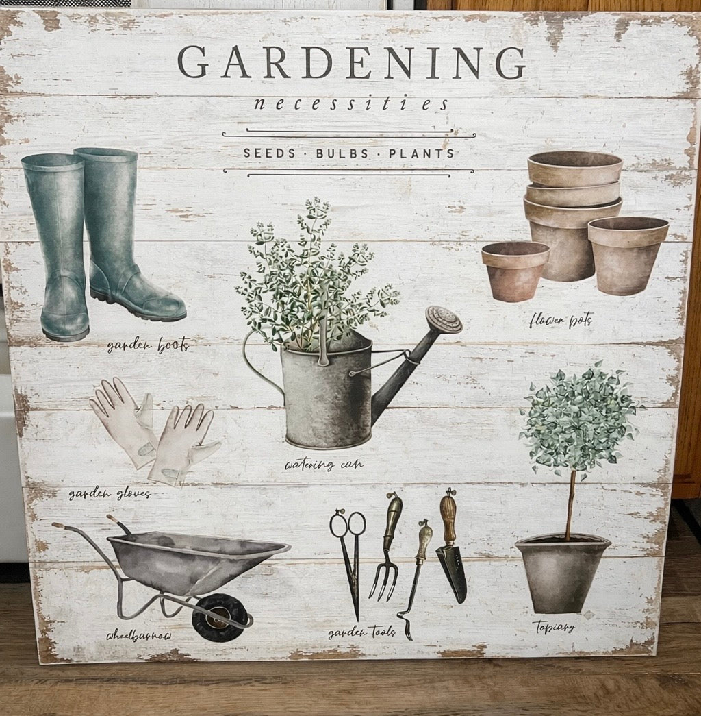 Metal Gardening Sign