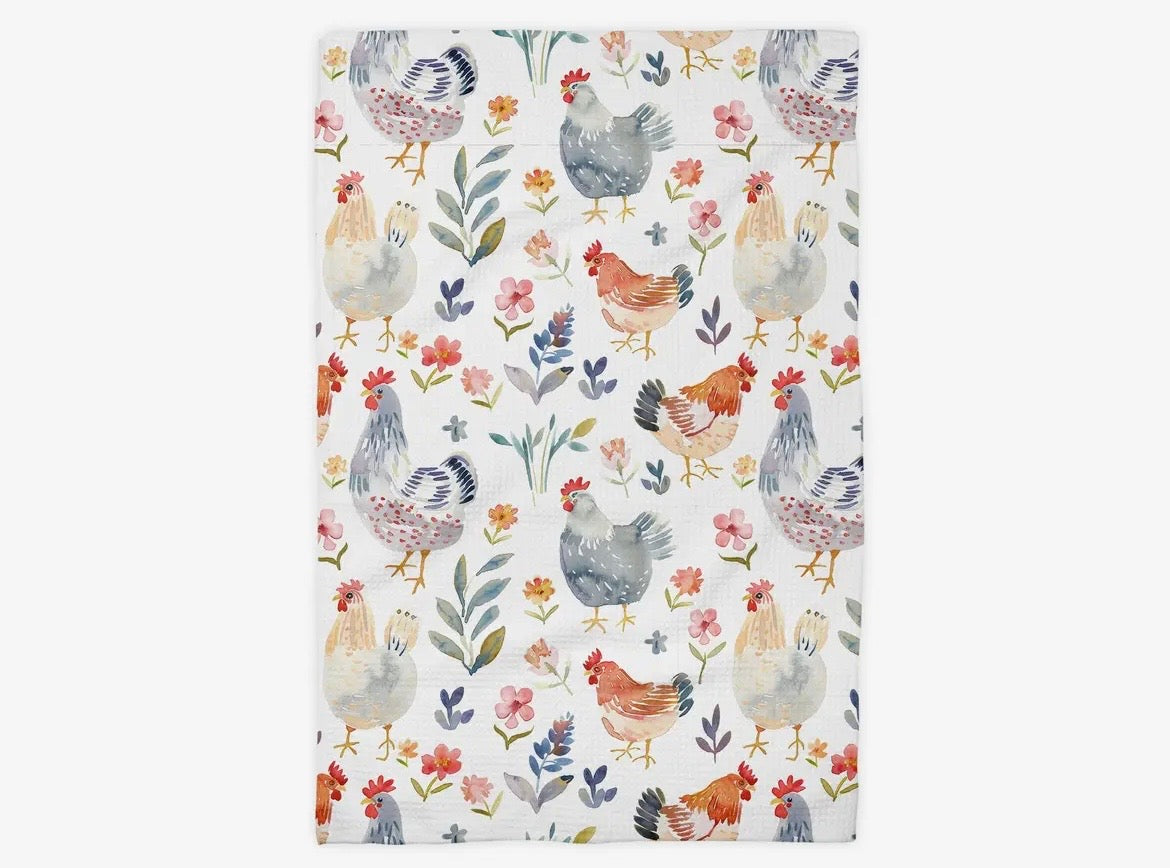Summer Chicken Waffle Towel