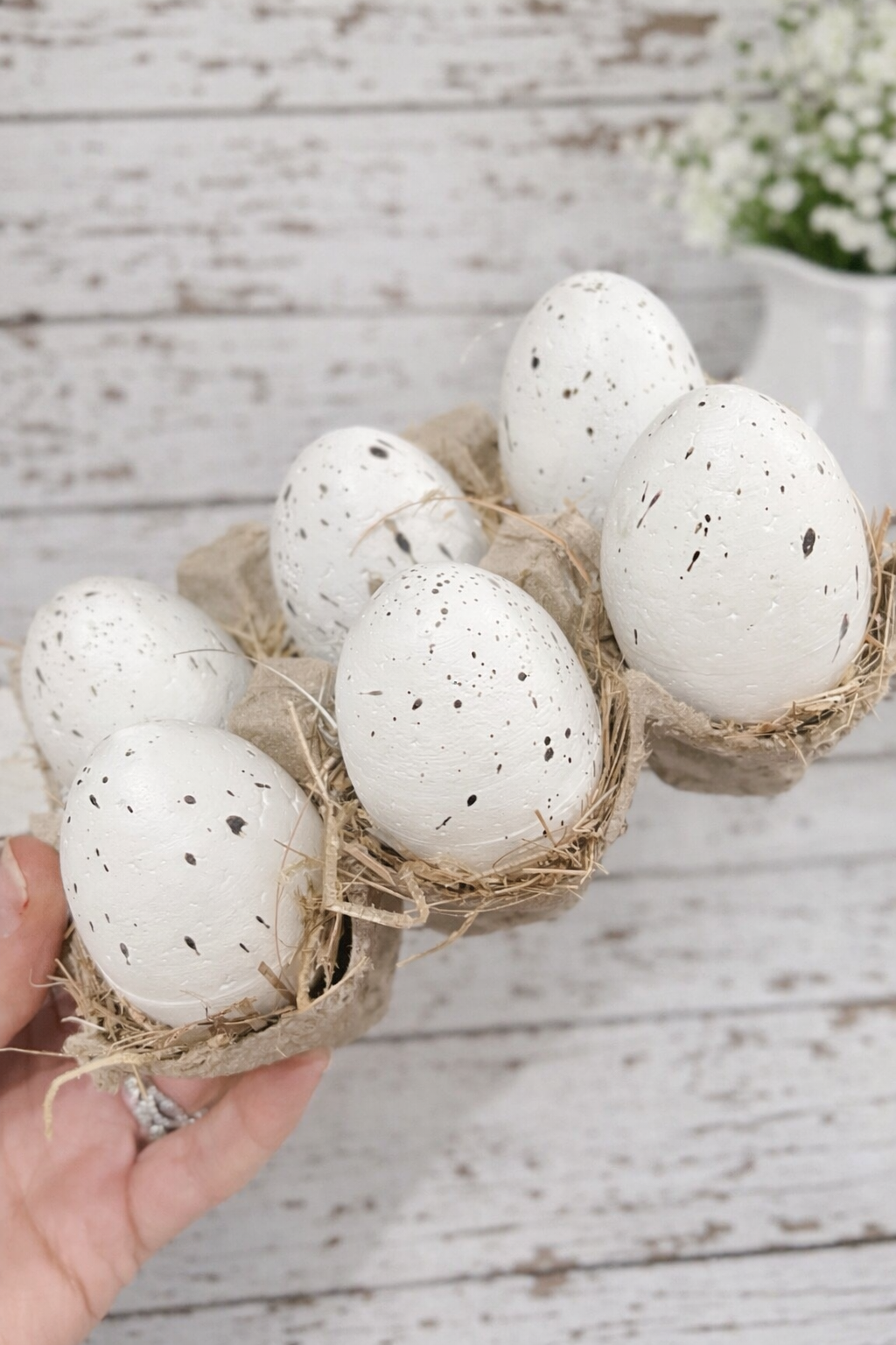 Natural Speckled Eggs in Crate