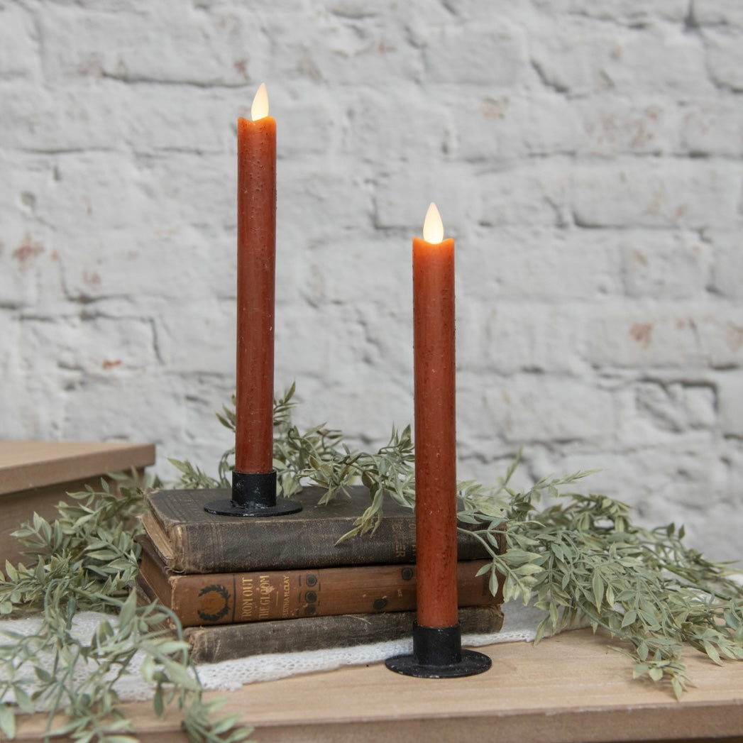 3D Flame Bronze Taper Candle