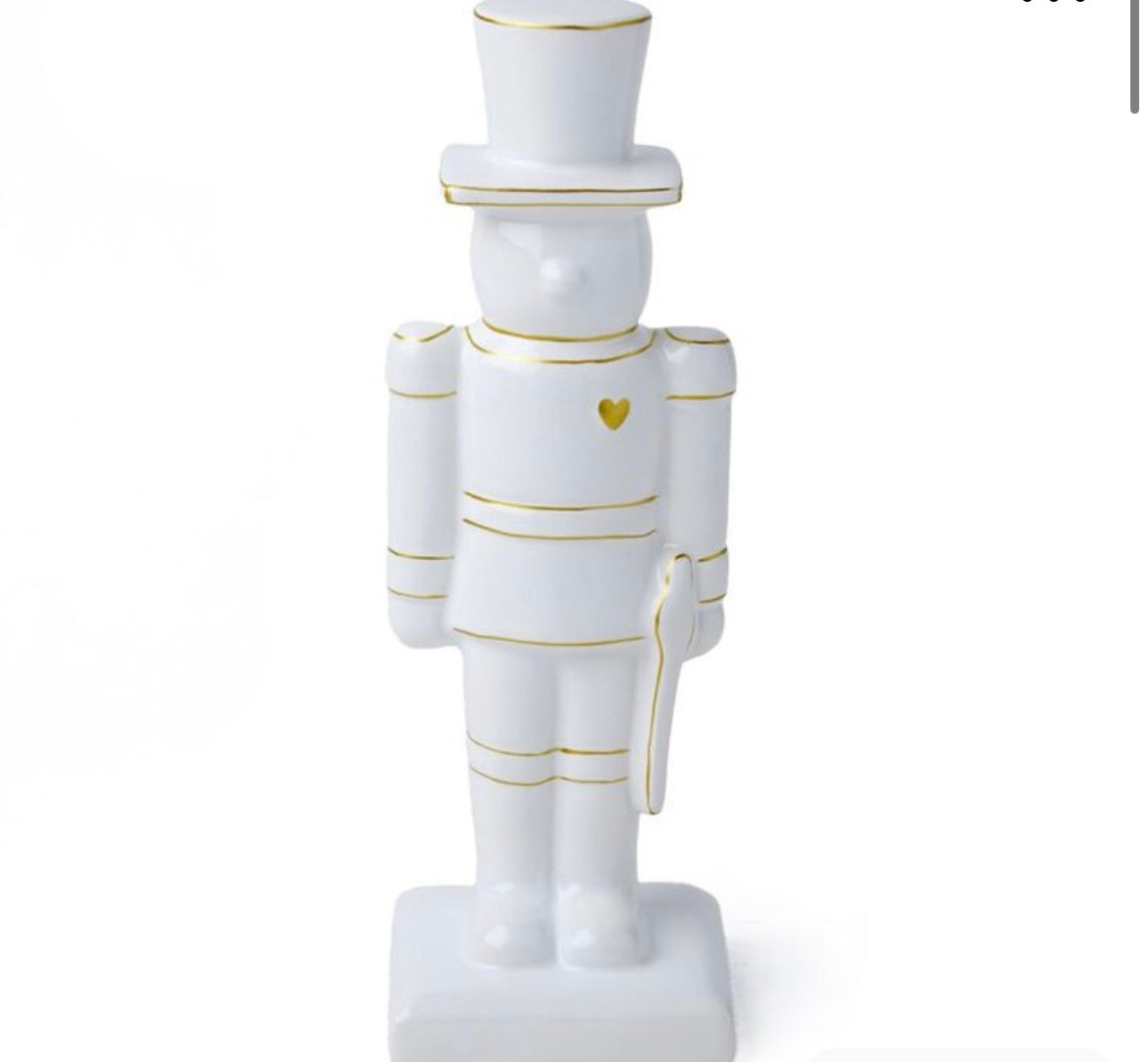 Ceramic Gold & White Nutcracker
