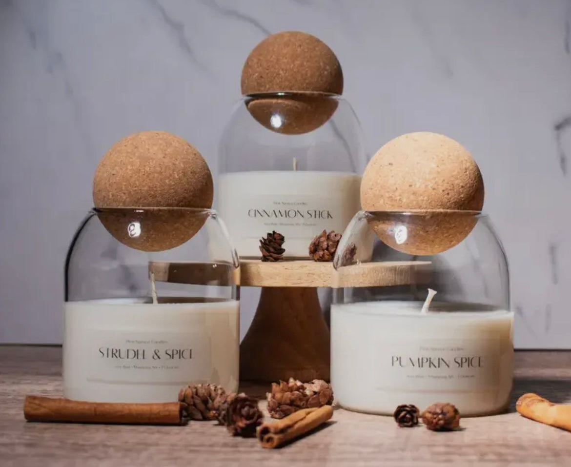 Hand Poured 8 oz Candle with Cork Top