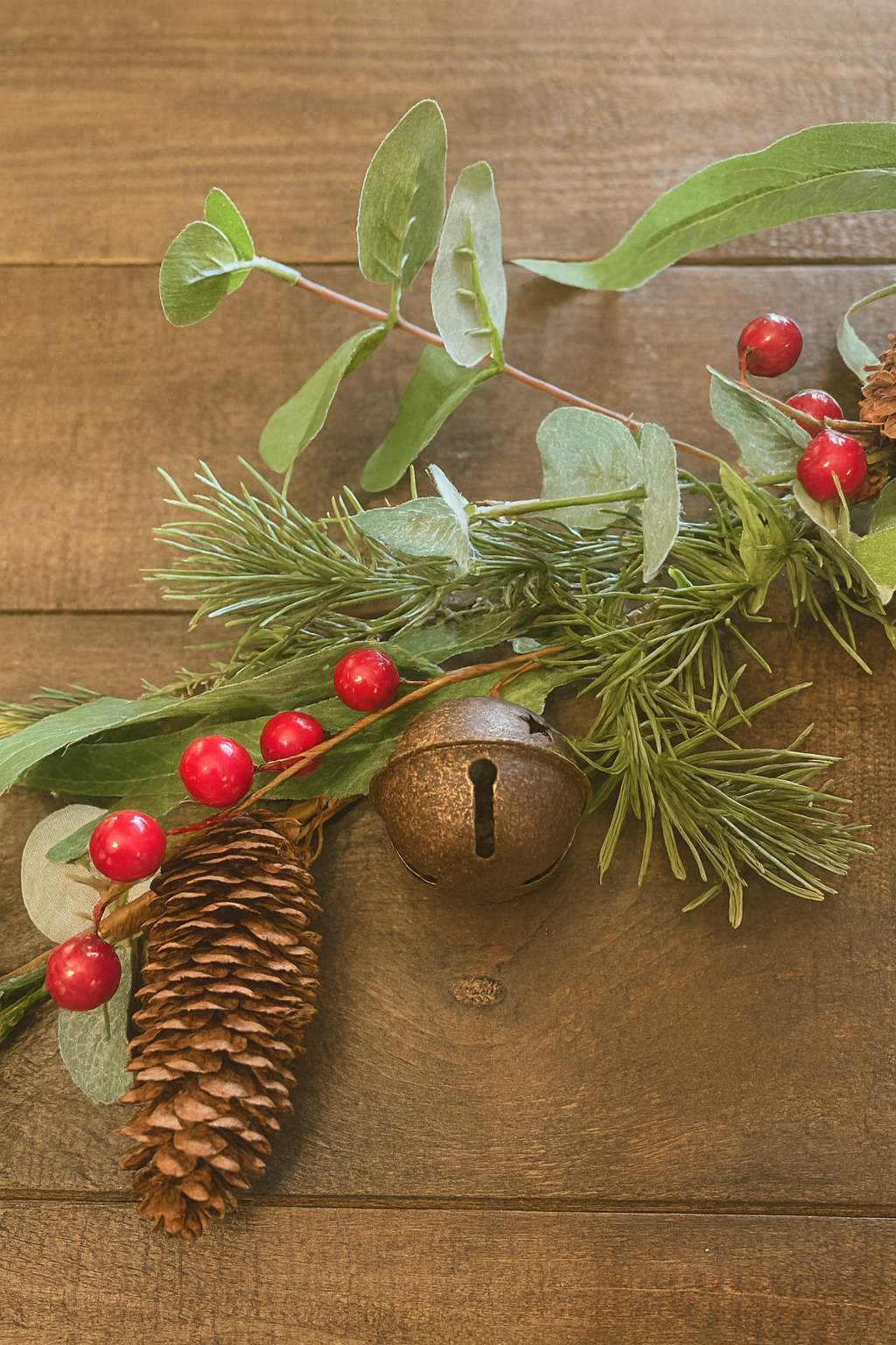 Eucalyptus Rustic Jingle Bell Garland