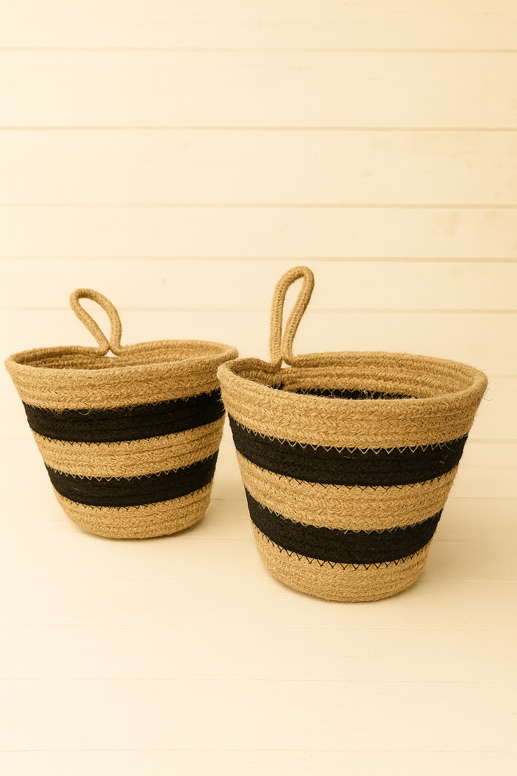 Striped Woven Basket