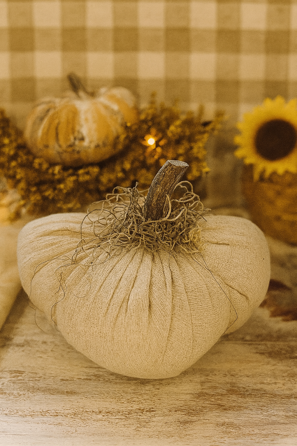 Natural Fabric Large Pumpkin