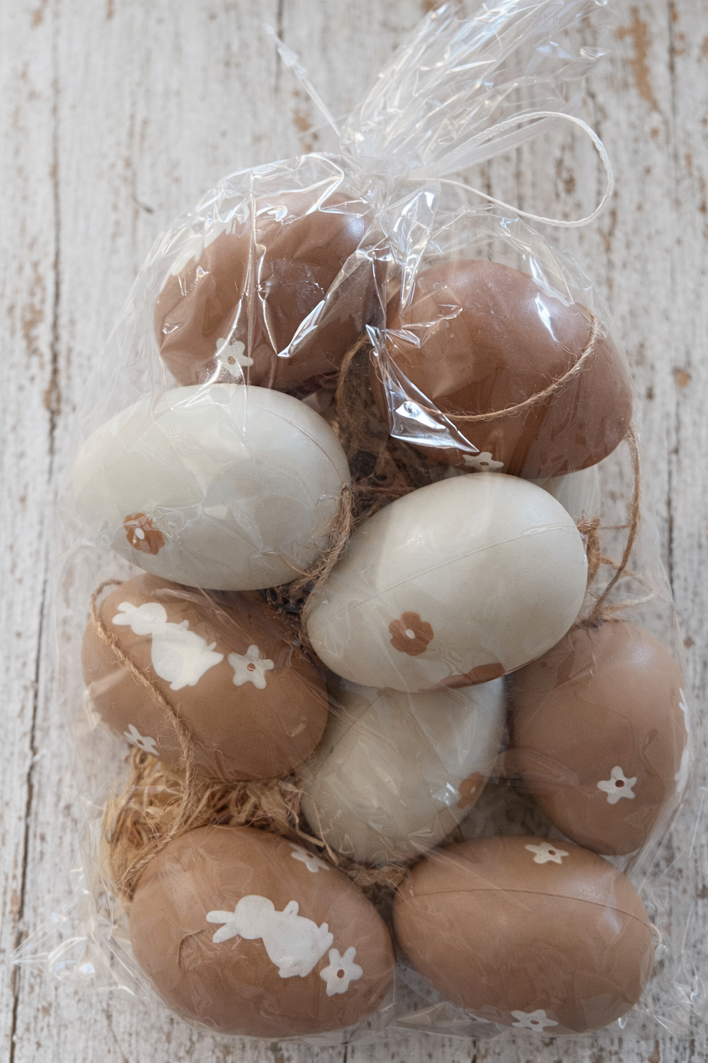 Bag of 12 Painted Eggs with Grass