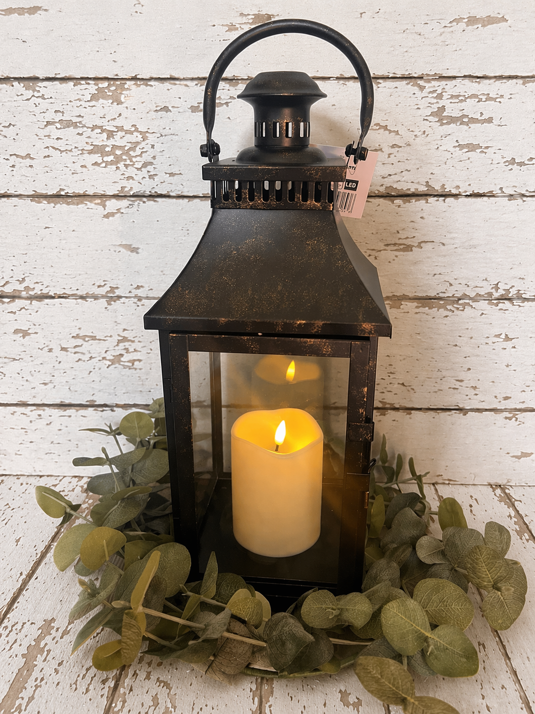 19” Metal Lantern with LED Timer Candle