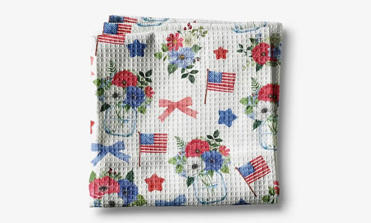 Old Vintage Flag Waffle Towel