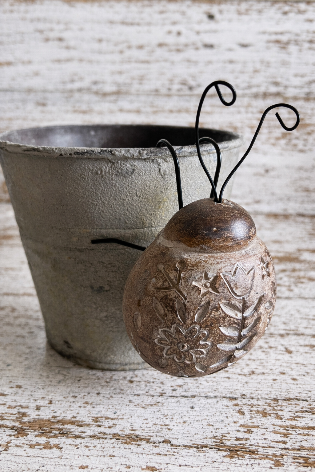 Wooden Lady Bug Plant Hanger