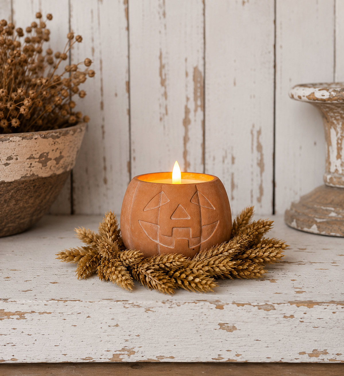 4.5” Hops Amber Candle Ring
