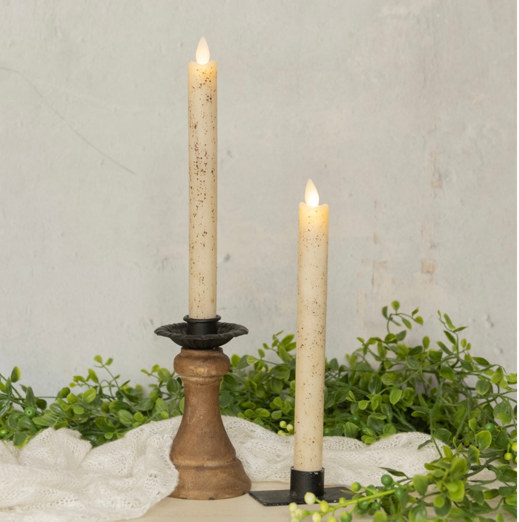 3D Flame Cream Taper Candle