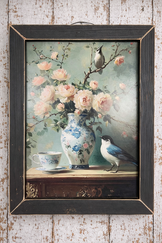 Floral Bluebirds & Tea