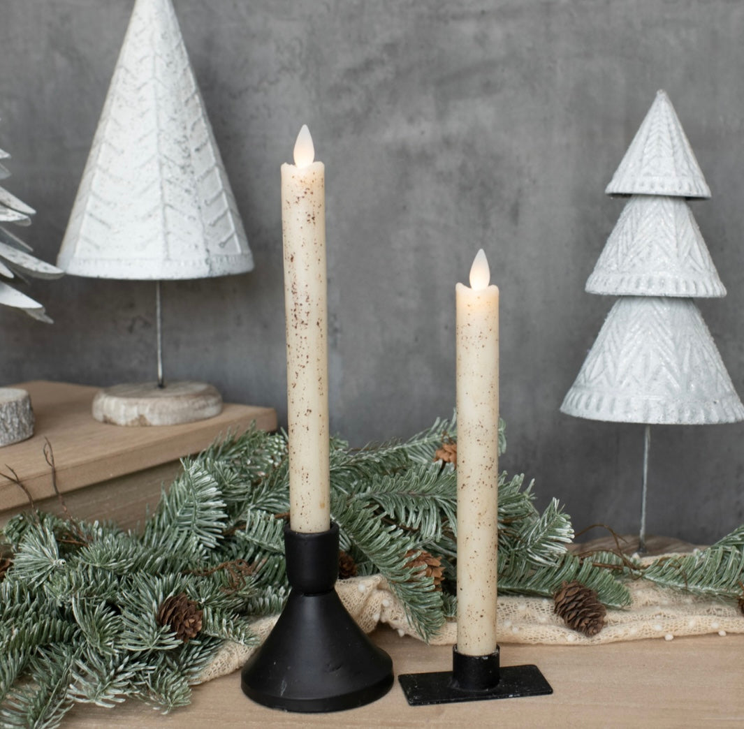 3D Flame Cream Taper Candle