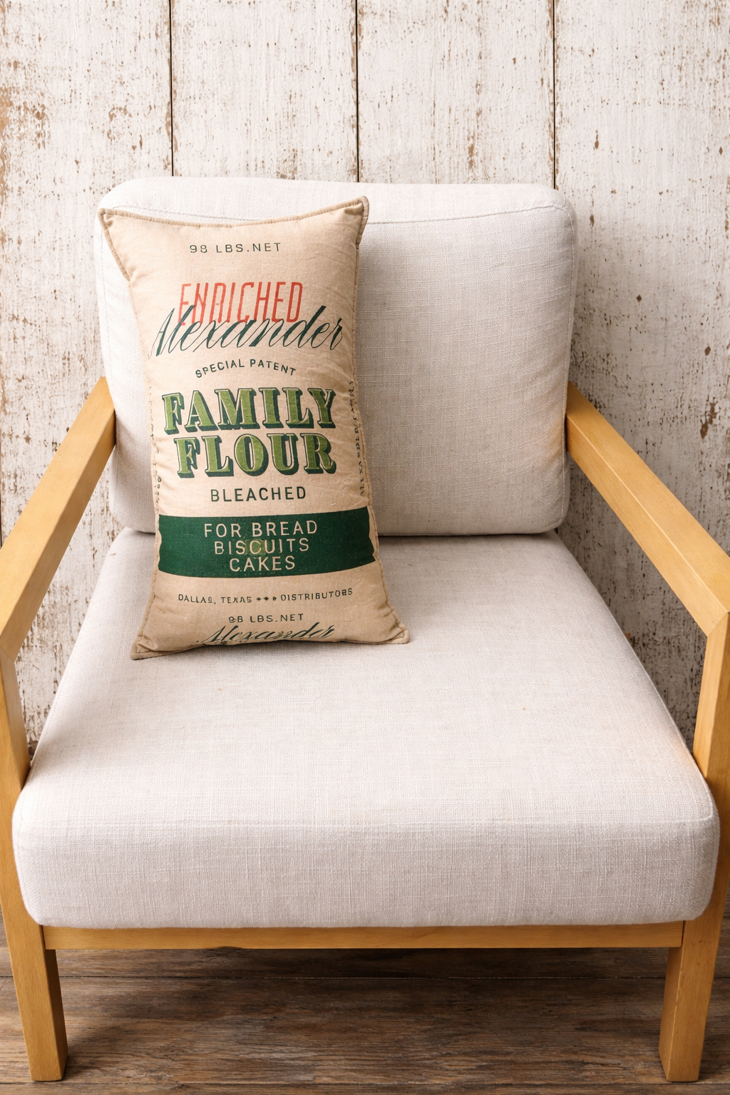 Handmade Grain Sack Pillow