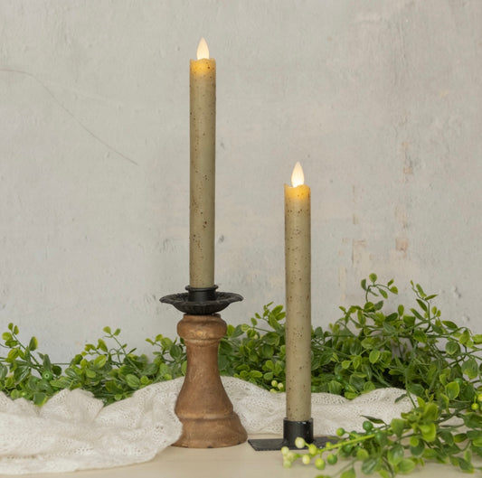 3D Flame Green Taper Candle