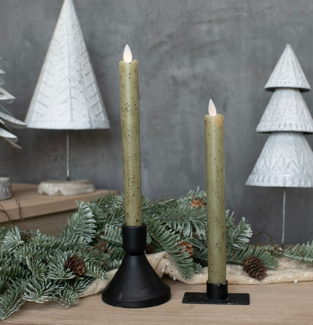 3D Flame Green Taper Candle