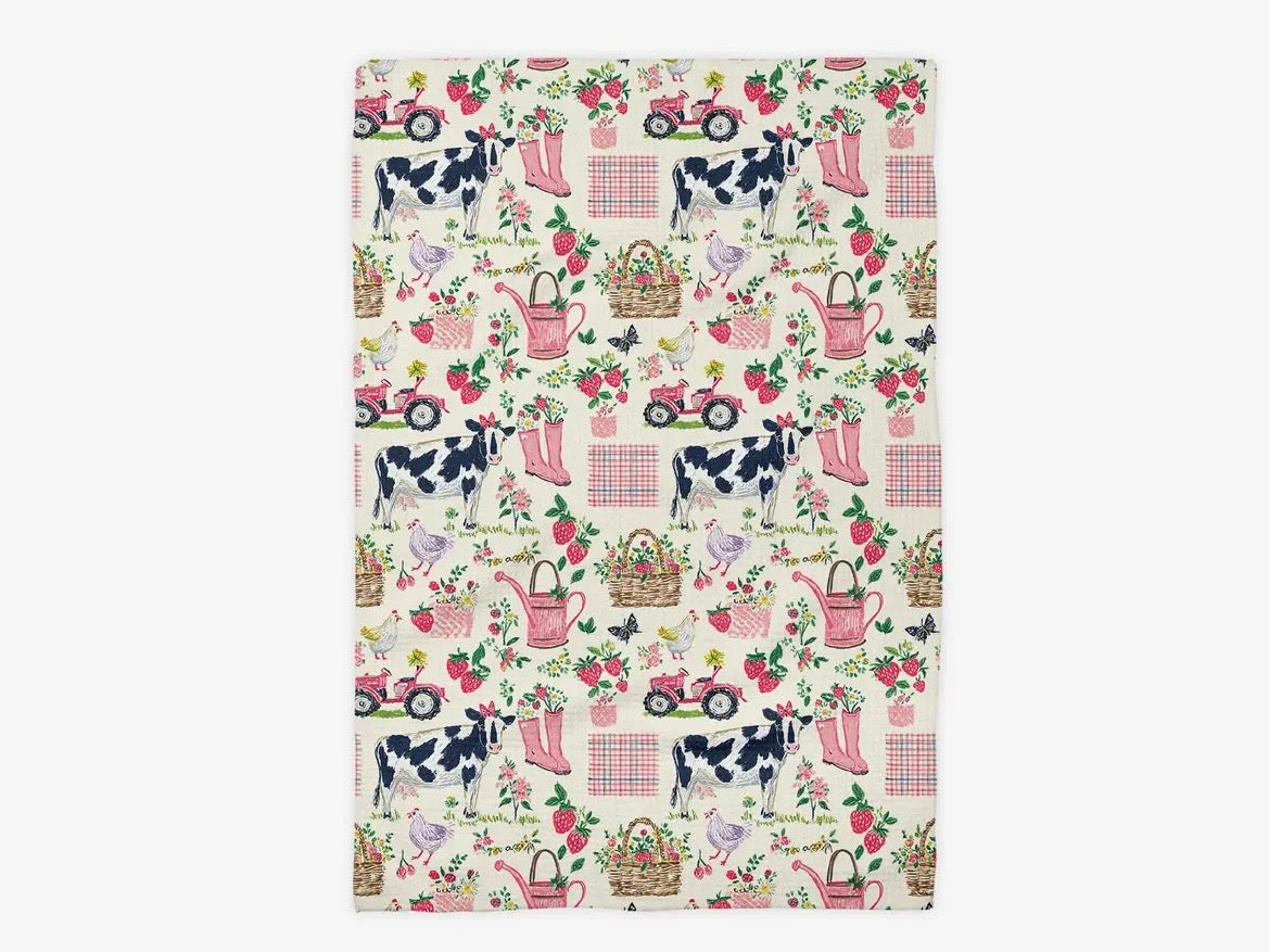Waffle Garden Cow Towel