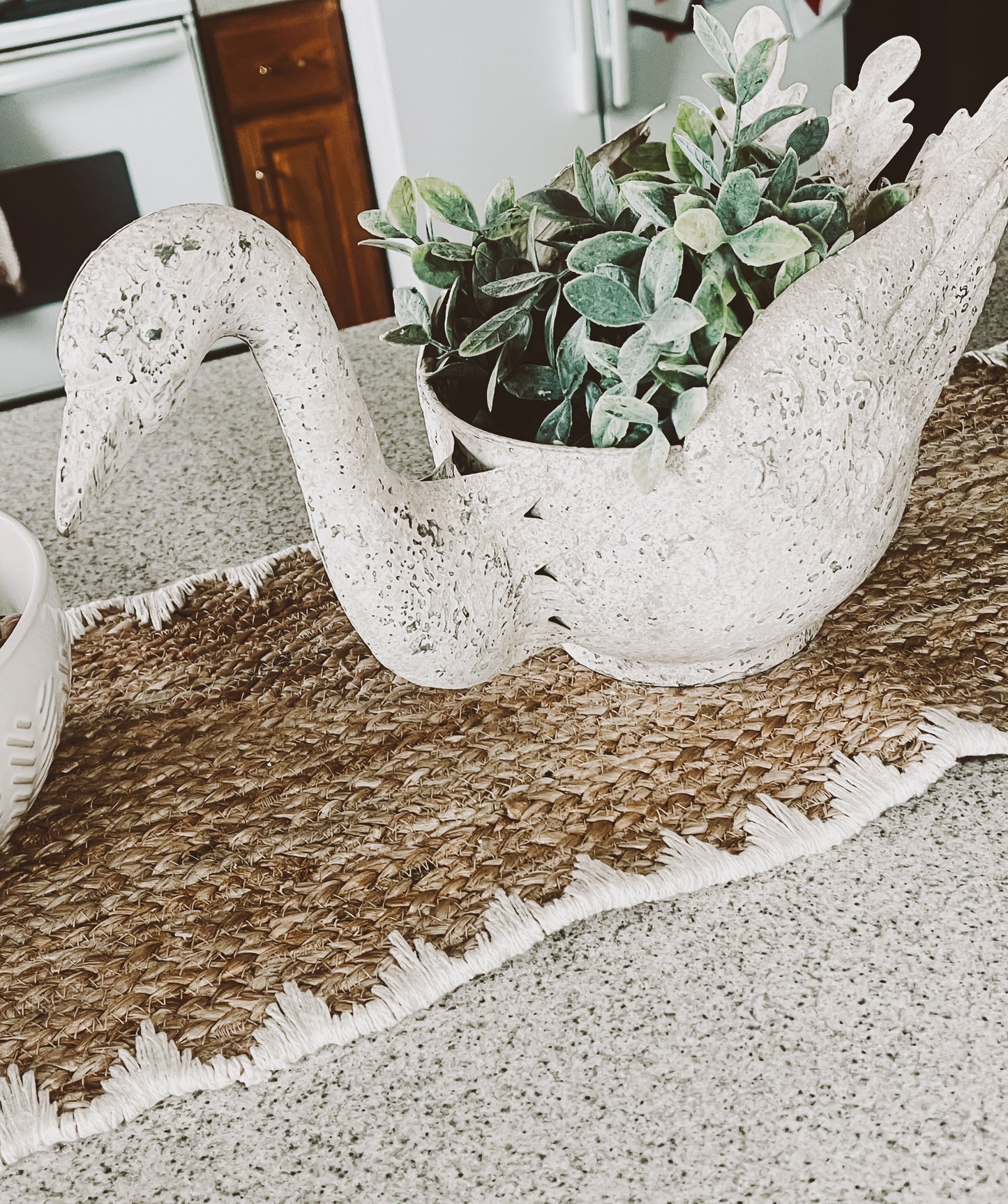 Distressed Swan Planter