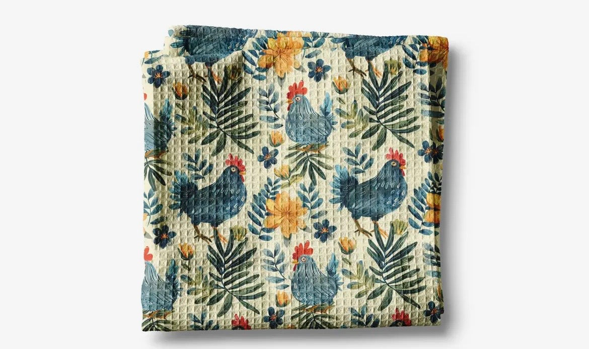 The Blue Chicken Waffle Towel