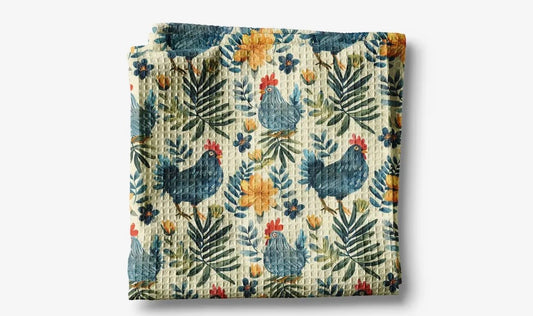 The Blue Chicken Waffle Towel