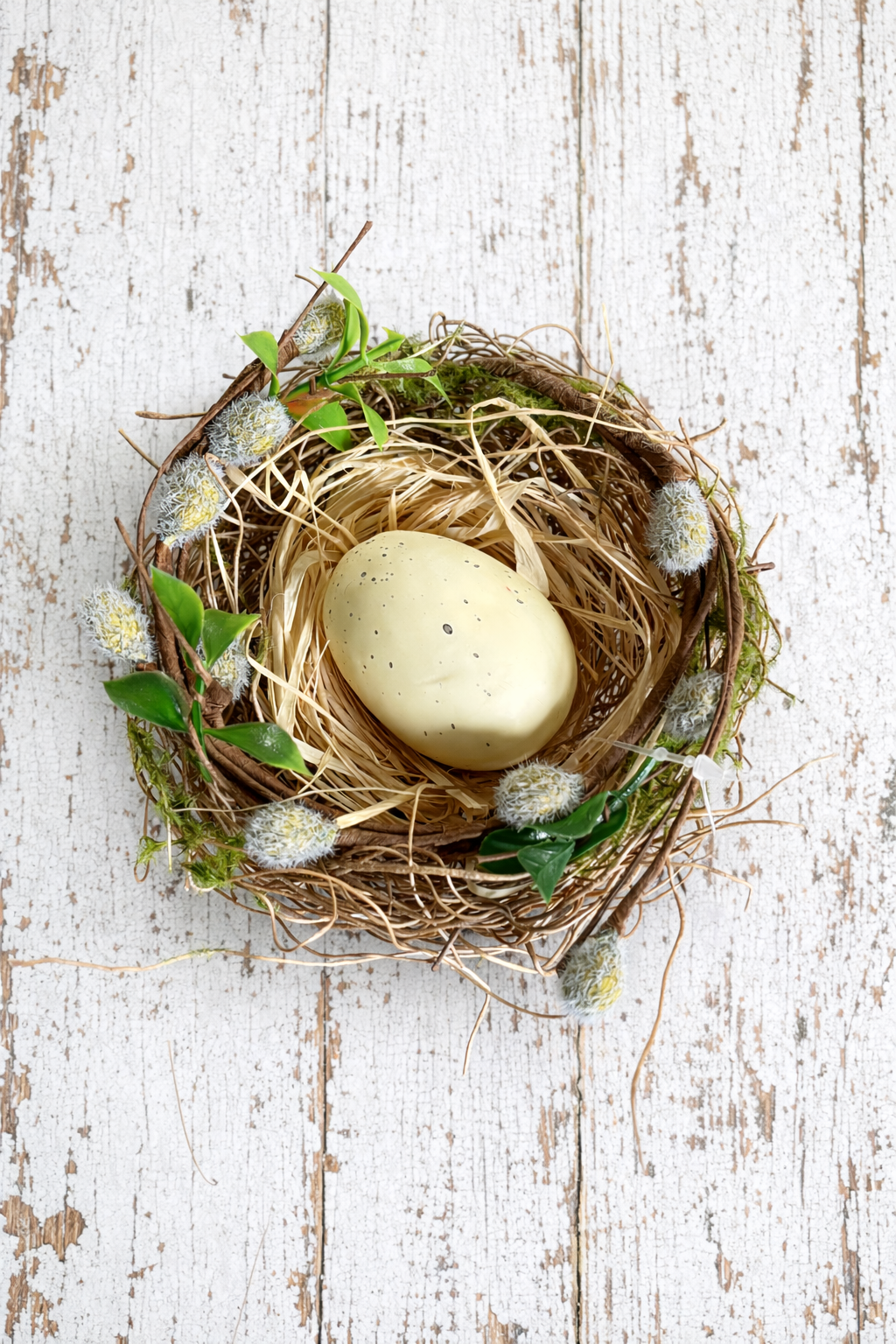 Mossy Bird Nest with Egg
