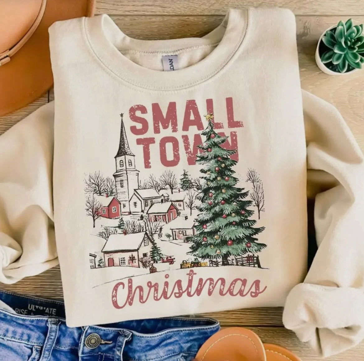 “Small Town Christmas” Crew Neck
