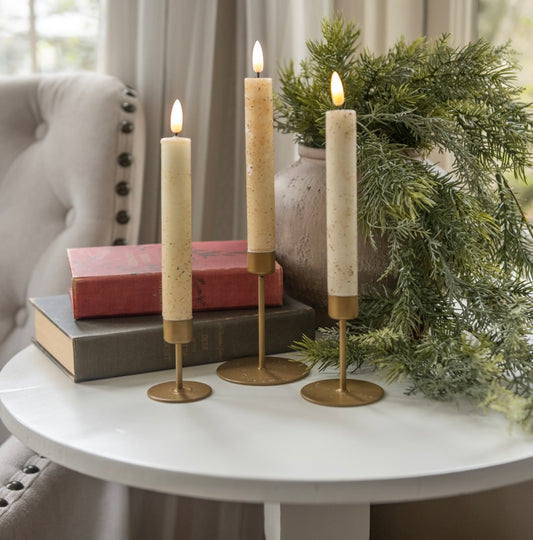 3D Flame Cream Taper Candle