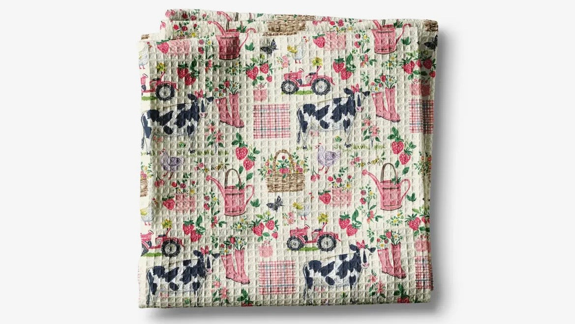 Waffle Garden Cow Towel