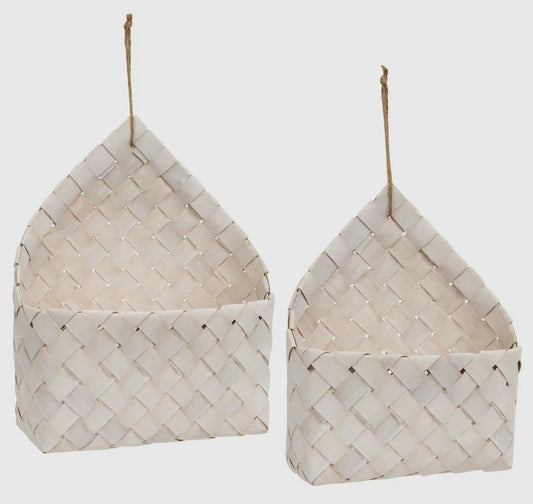 Set of 2 Chipwood Hanging Baskets