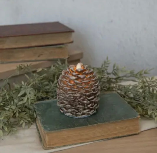 Moving Flame Pine Cone Candle