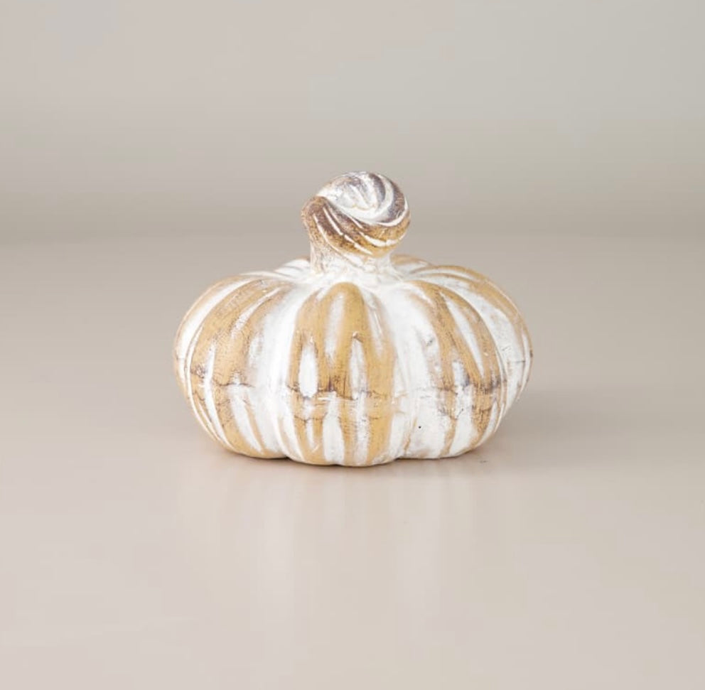 Natural Washed Ceramic Pumpkin- Small