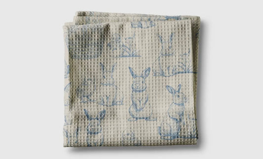 Vintage Blue Rabbit Kitchen Towel