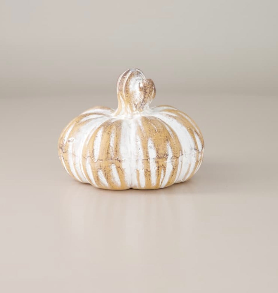 Natural Washed Ceramic Pumpkin- Small