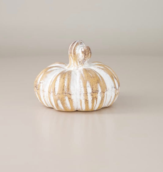 Natural Washed Ceramic Pumpkin- Small