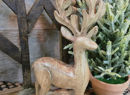 Wooden Deer 10 x 5.5 in