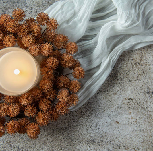 Chestnut Seed Candle Ring 10”
