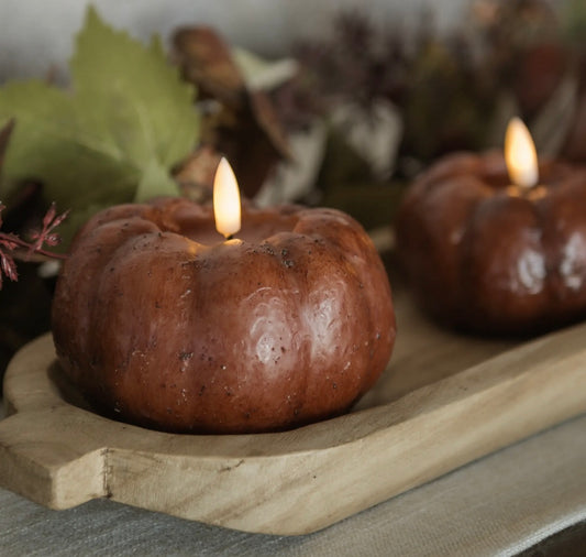 3” 3D Flame Pumpkin Candle w/ 6 hr Timer