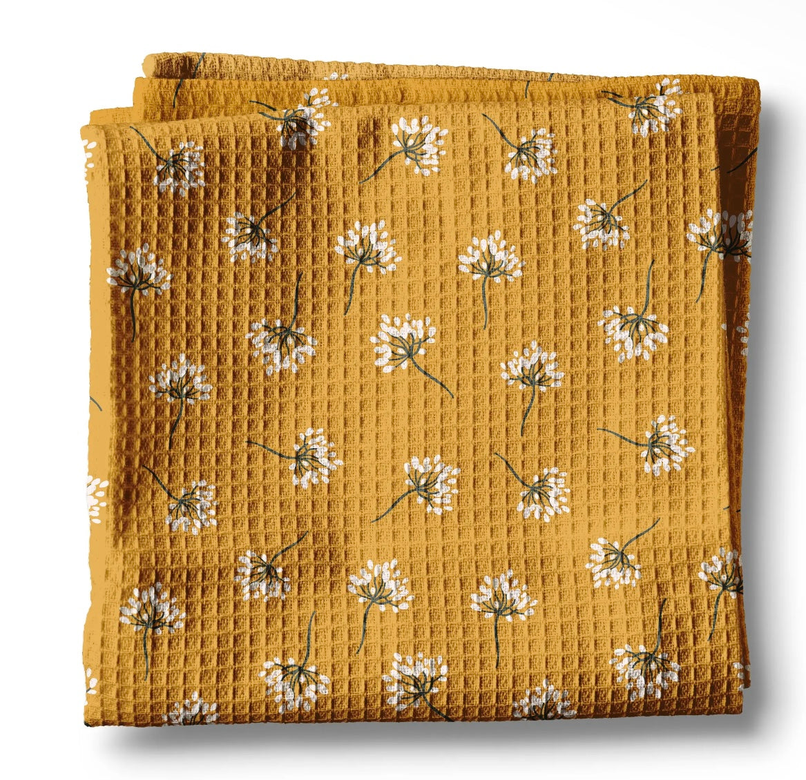 Autumn Mustard Foliage Waffle Towel