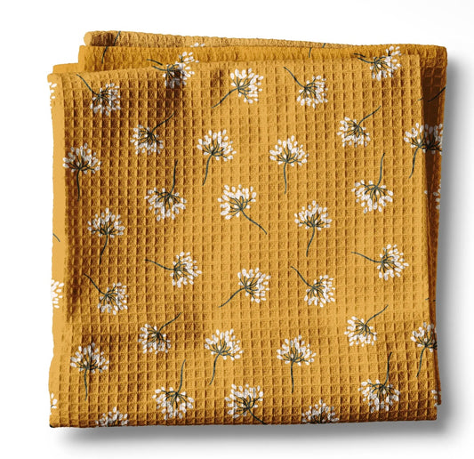 Autumn Mustard Foliage Waffle Towel