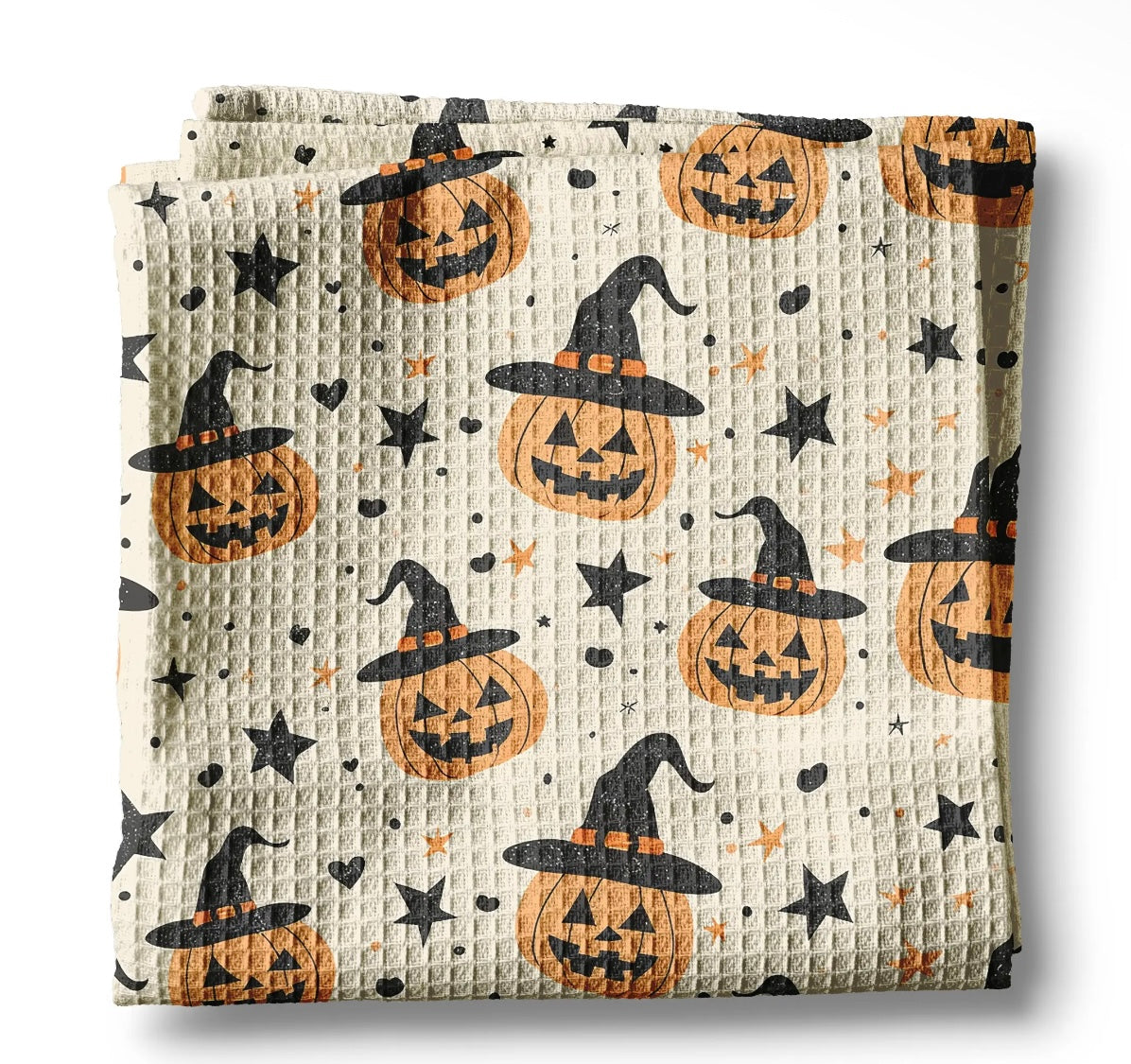 Pumpkin Witch Waffle Towel
