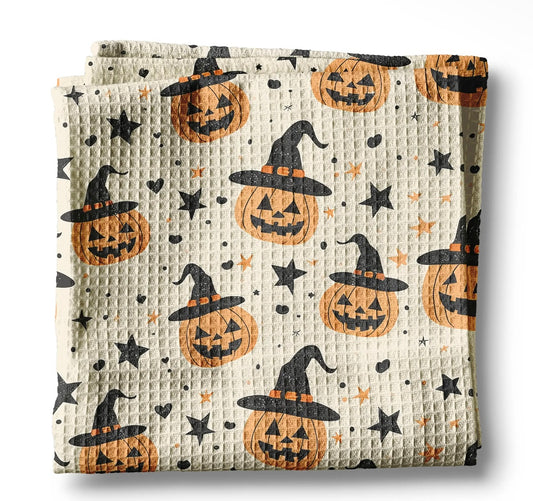 Pumpkin Witch Waffle Towel