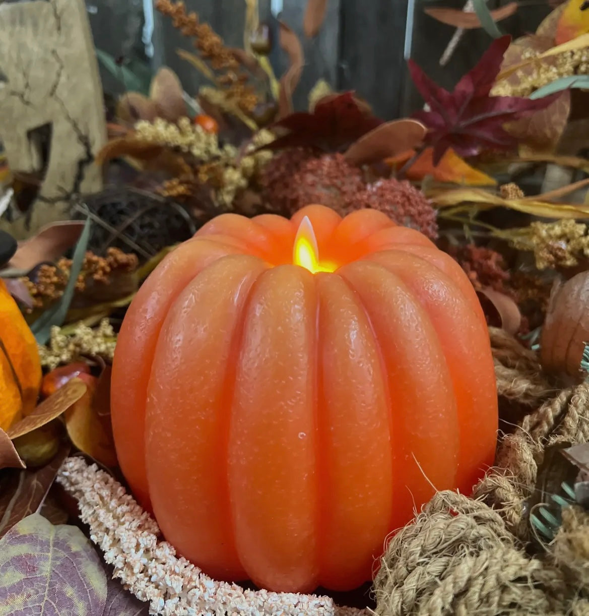 Large Flicker Pumpkin Candle