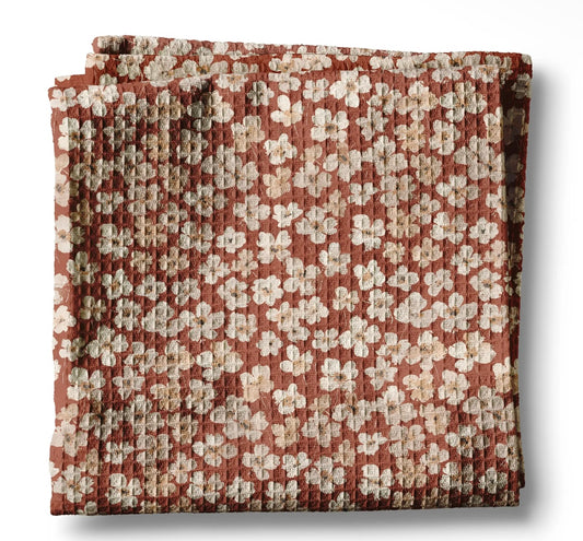 Boho Floral Fall Waffle Towel