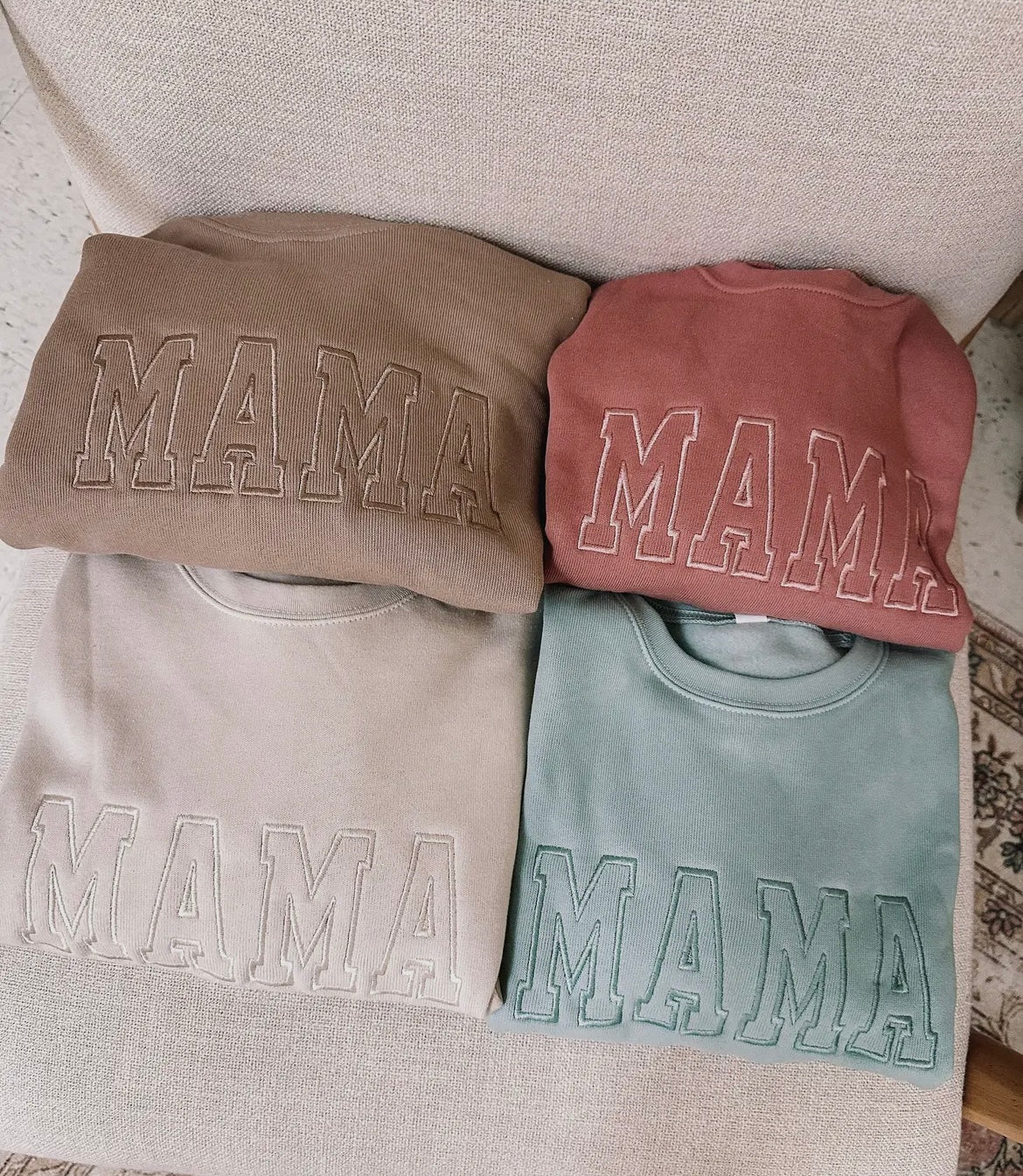 “Mama” Embroidered Crew Neck