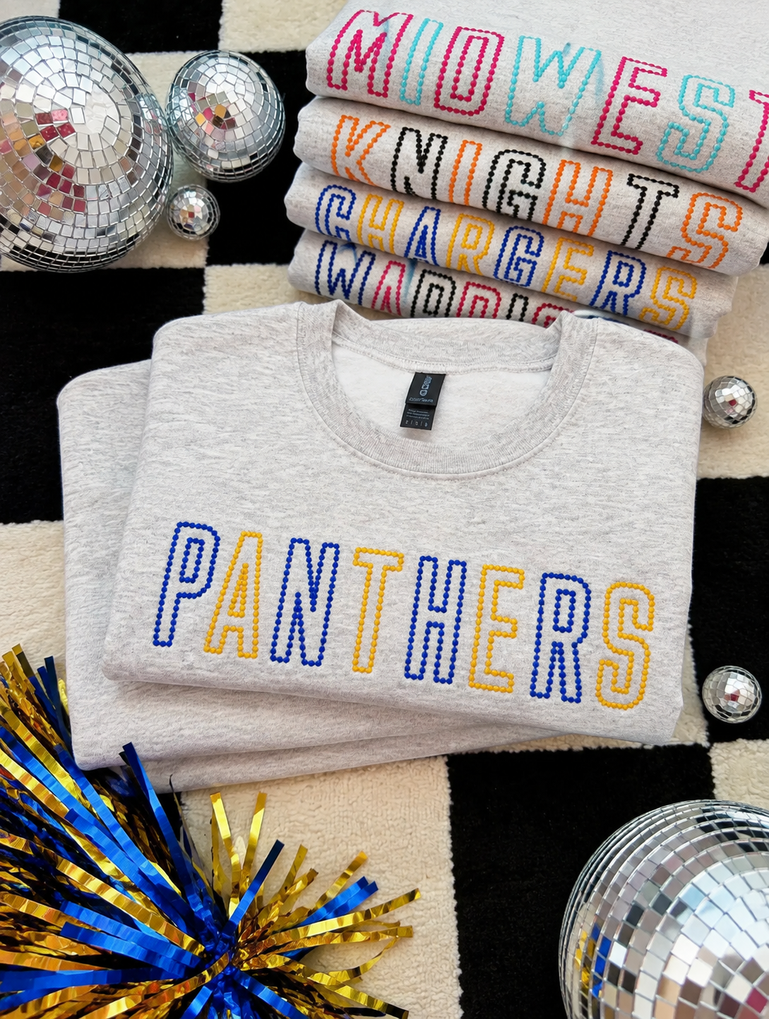 PANTHERS Embroidered Crew Neck