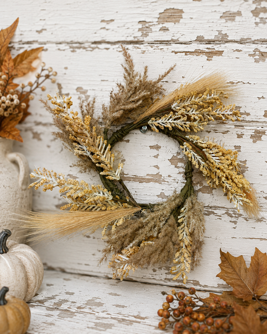 Dried 4.5” Wheat Candle Ring