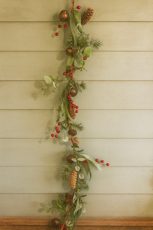 Eucalyptus Rustic Jingle Bell Garland