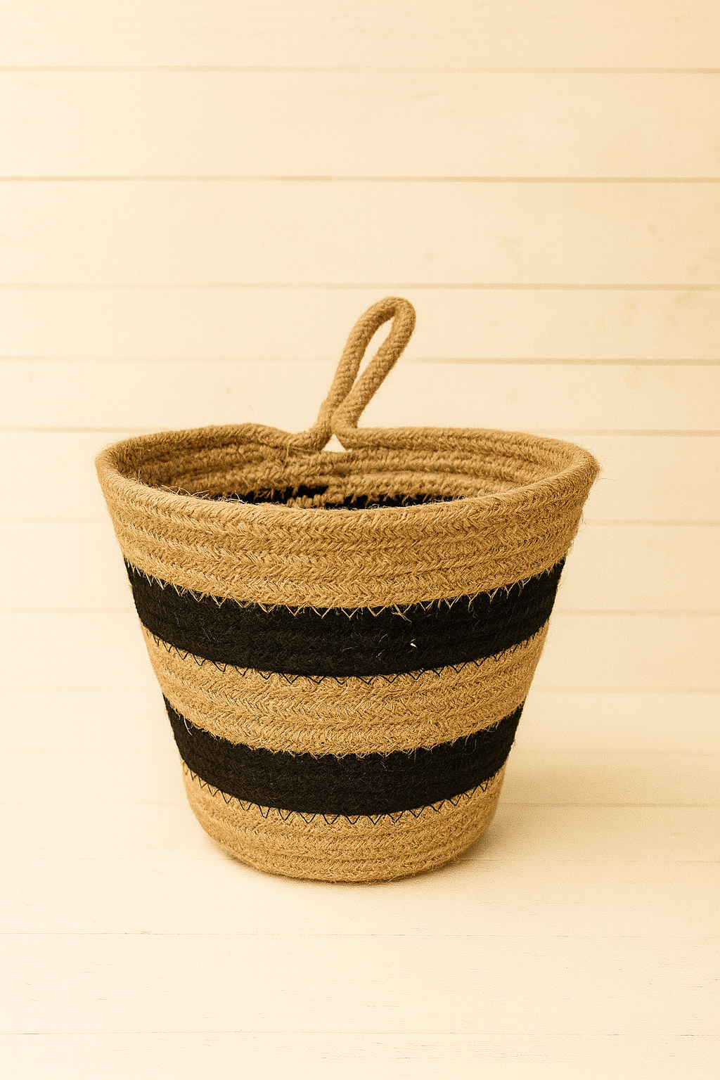 Striped Woven Basket