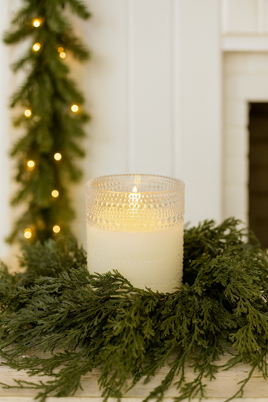 LED Beaded Glass Candle