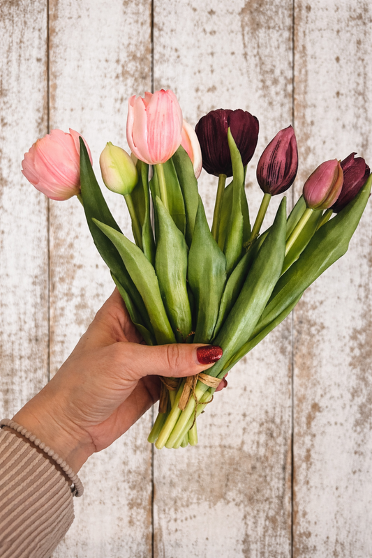 Faux Real Touch Tulip Bunch